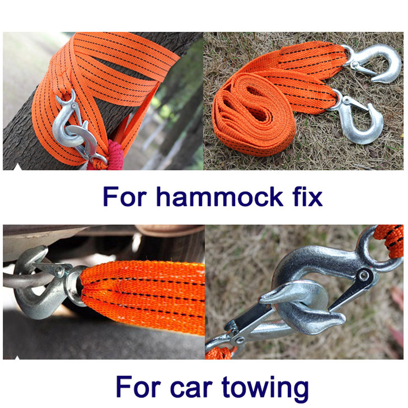 Camping Hammock Tree Strap Ropes Car Towing Rope Hanging Kit Strap 3ton power 