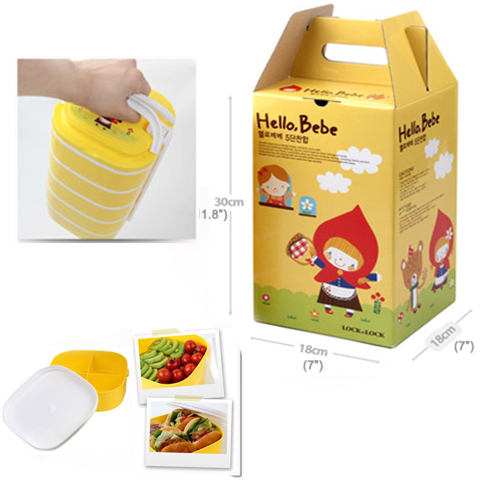 Lock Lock Hello Bebe Baby Lunch Box Five Food Container Bento Portable Outing Ebay