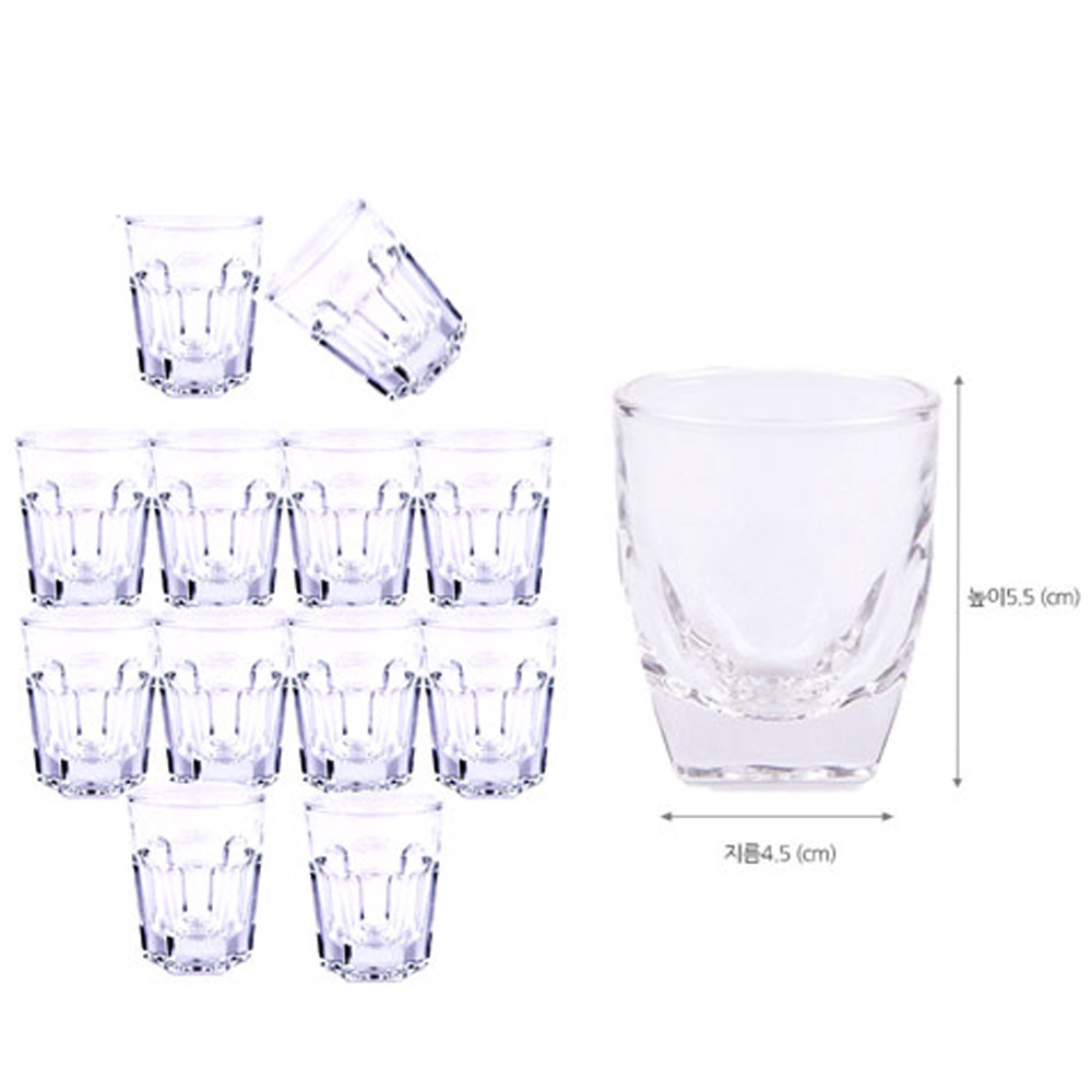 Hexagon Drinking Glass Sets Shot Glasses Soju Liquor Whiskey Bar