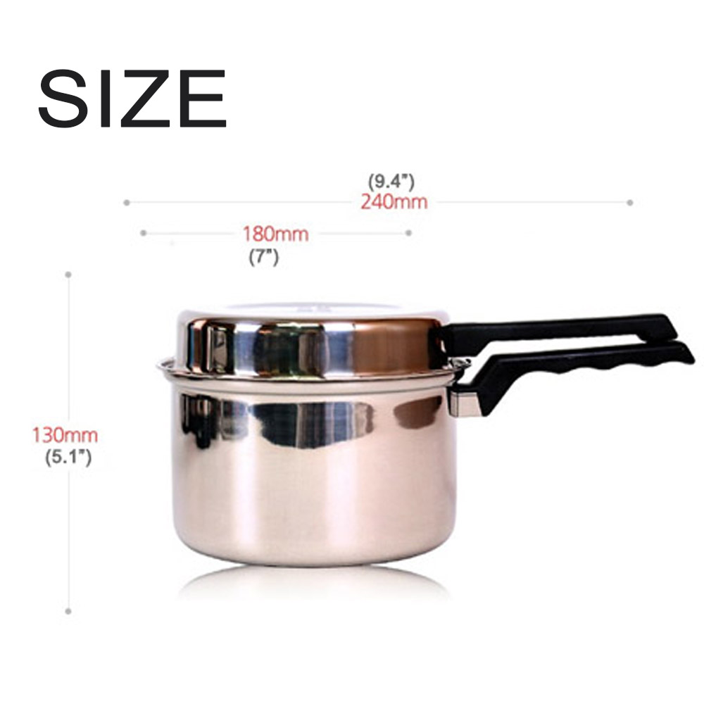 Korean Stainless Steel Ramen Pot - 9.4 Cooking Pot With Handle For