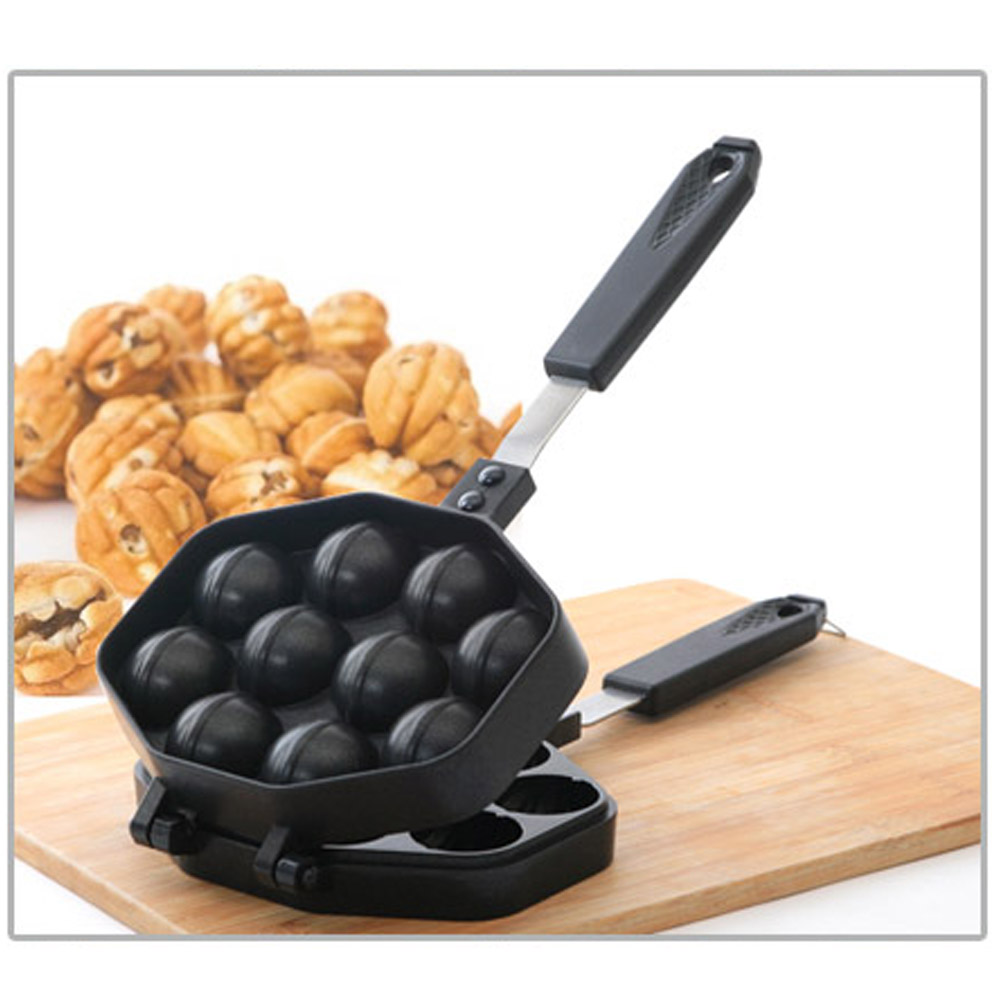 Kitchen Taiyaki Walnut Cake Pan Snack Maker Home Cooking Baker Die Cast ...